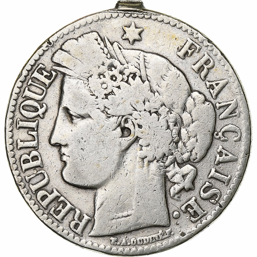 France, 2 Francs, Cérès, 1871, Paris, Petit A, Silver, VF(20-25), Gadoury:530