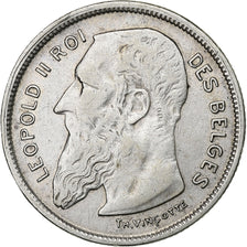 Belgium, 2 Francs, 2 Frank, 1909, Silver, AU(50-53), KM:59