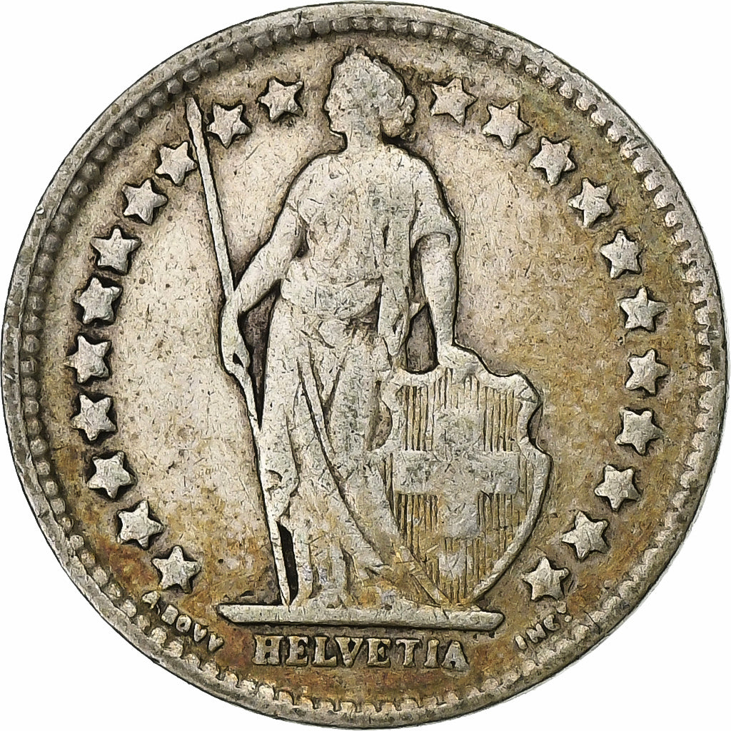 Suiza, 1/2 Franc, 1920, Bern, Plata, BC+, KM:23