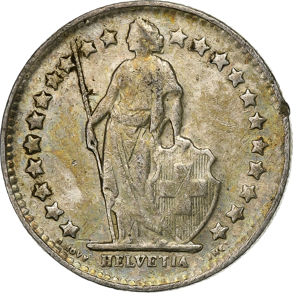 Suiza, 1/2 Franc, 1950, Bern, Plata, MBC+, KM:23