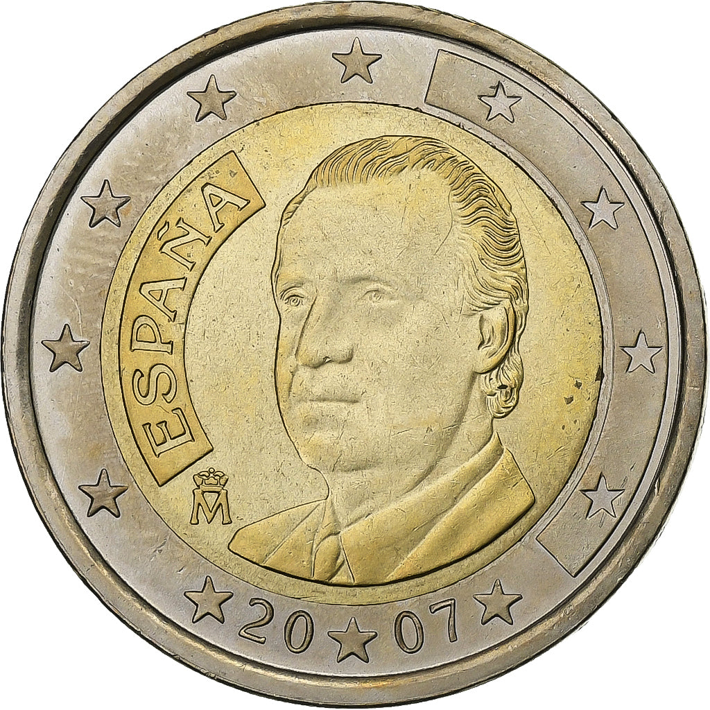 Spagna, 2 Euro, 2007, Madrid, Bi-metallico, SPL