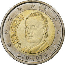 Spagna, 2 Euro, 2007, Madrid, Bi-metallico, SPL