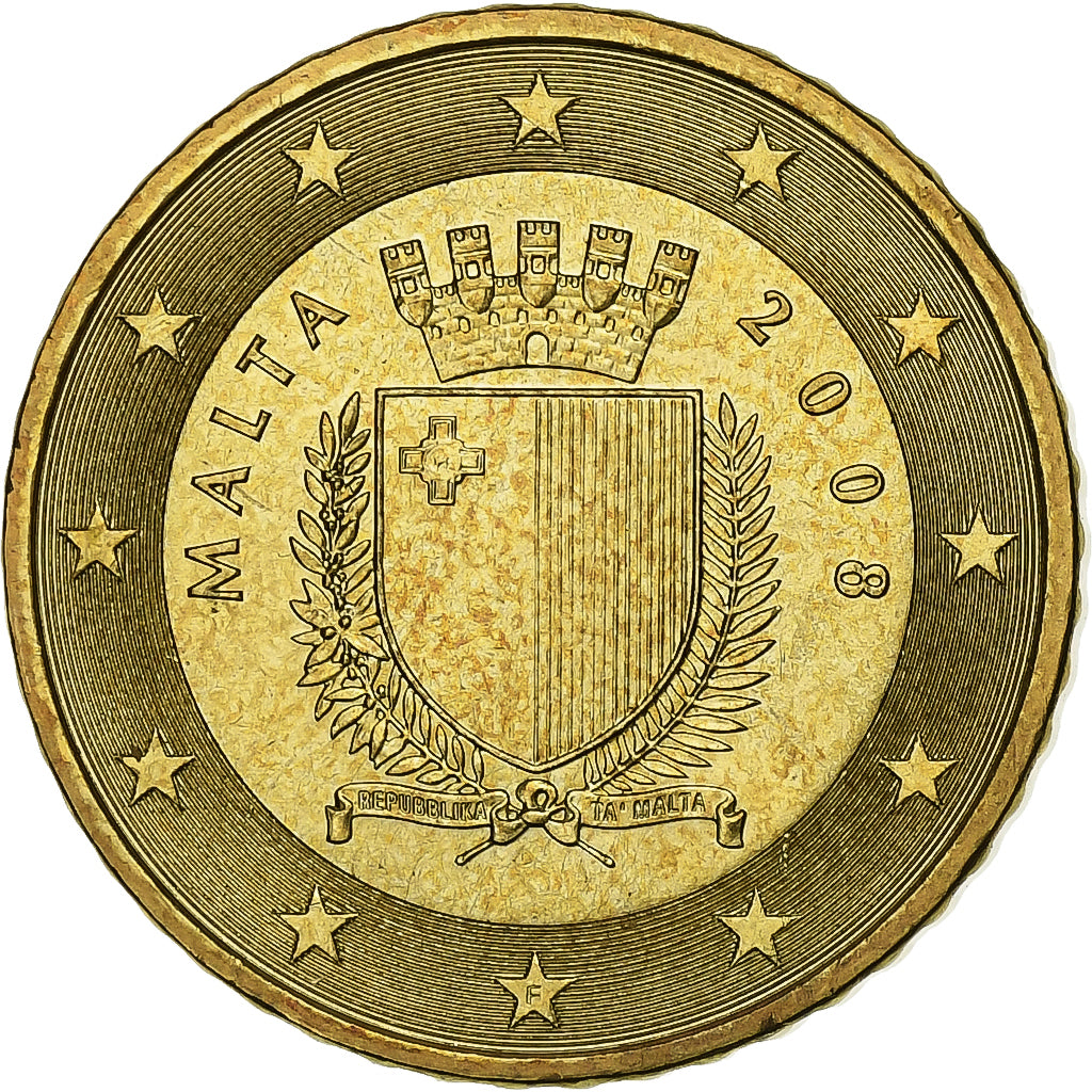 Malta, 50 Euro Cent, 2008, Paris, Nordic gold, MS(63)