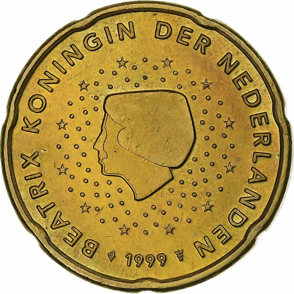 Paesi Bassi, 20 Euro Cent, 1999, Utrecht, Nordic gold, SPL