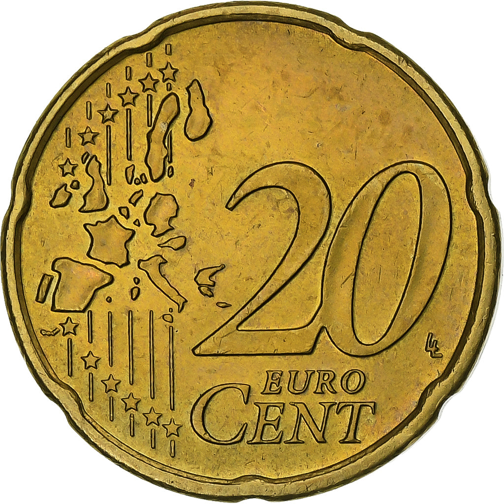 Paesi Bassi, 20 Euro Cent, 1999, Utrecht, Nordic gold, SPL