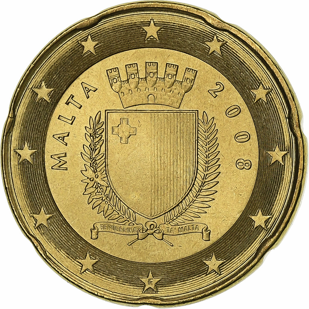 Malta, 20 Euro Cent, 2008, Paris, Nordic gold, MS(63)