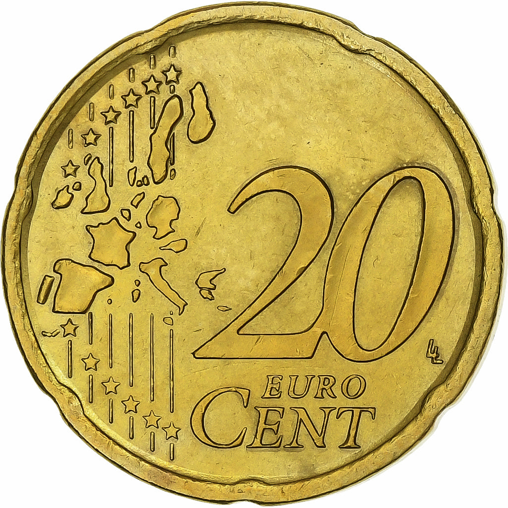 España, 20 Euro Cent, 2001, Madrid, Nordic gold, SC