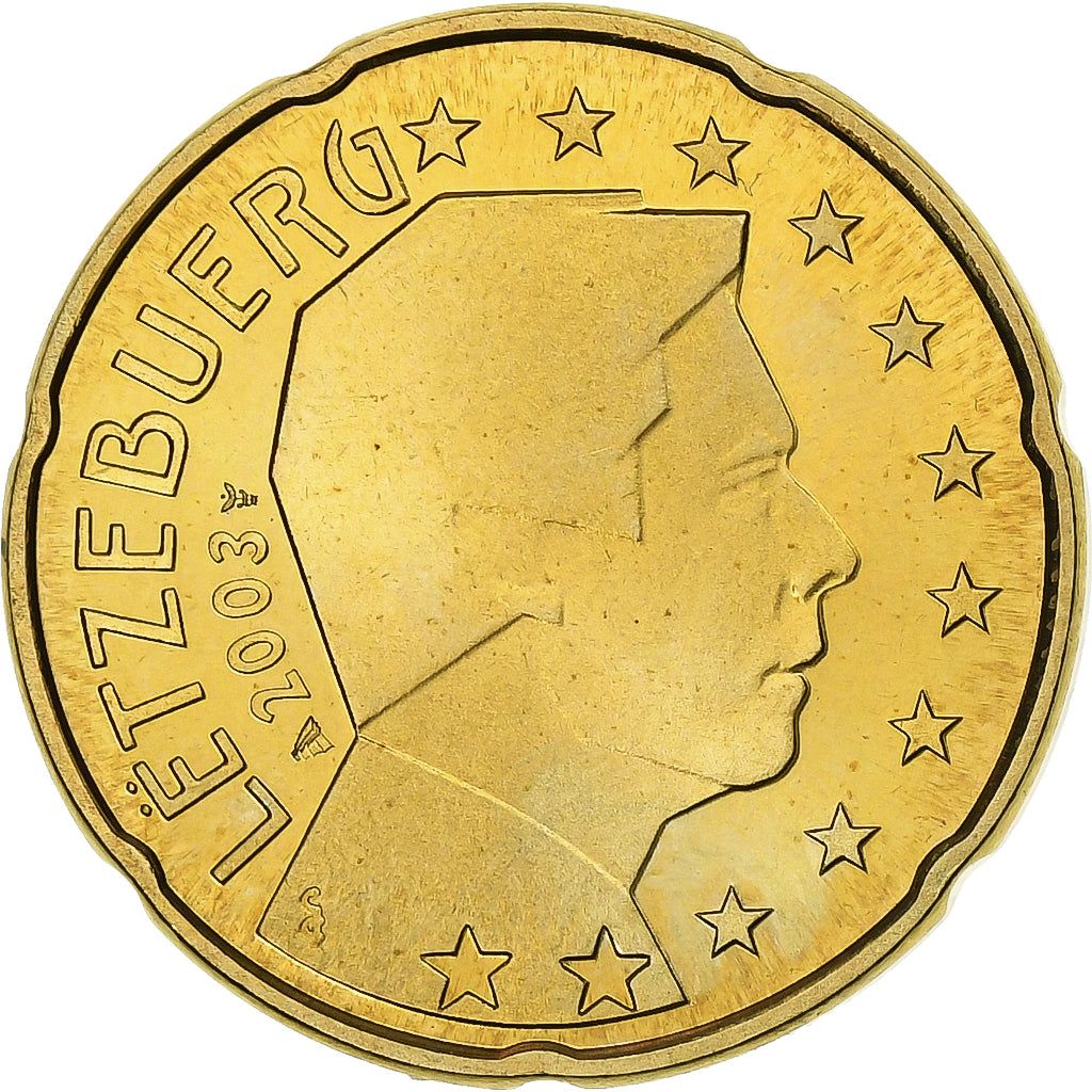 Luxembourg, 20 Euro Cent, 2003, Utrecht, Nordic gold, MS(63)