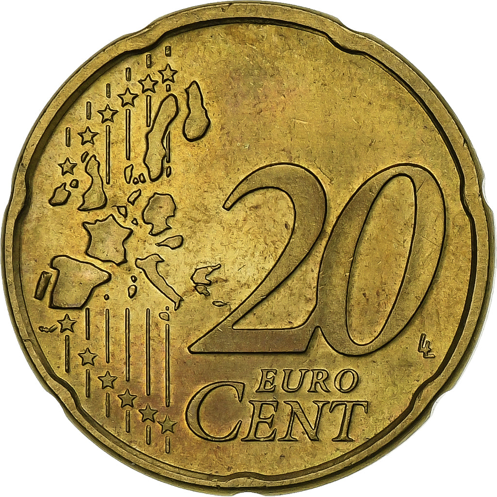 Luxembourg, 20 Euro Cent, 2002, Utrecht, Nordic gold, MS(63)