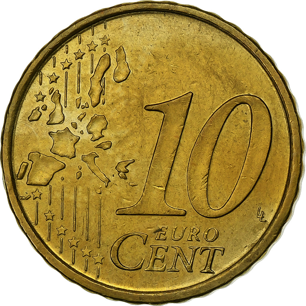 España, 10 Euro Cent, 2002, Madrid, Nordic gold, SC