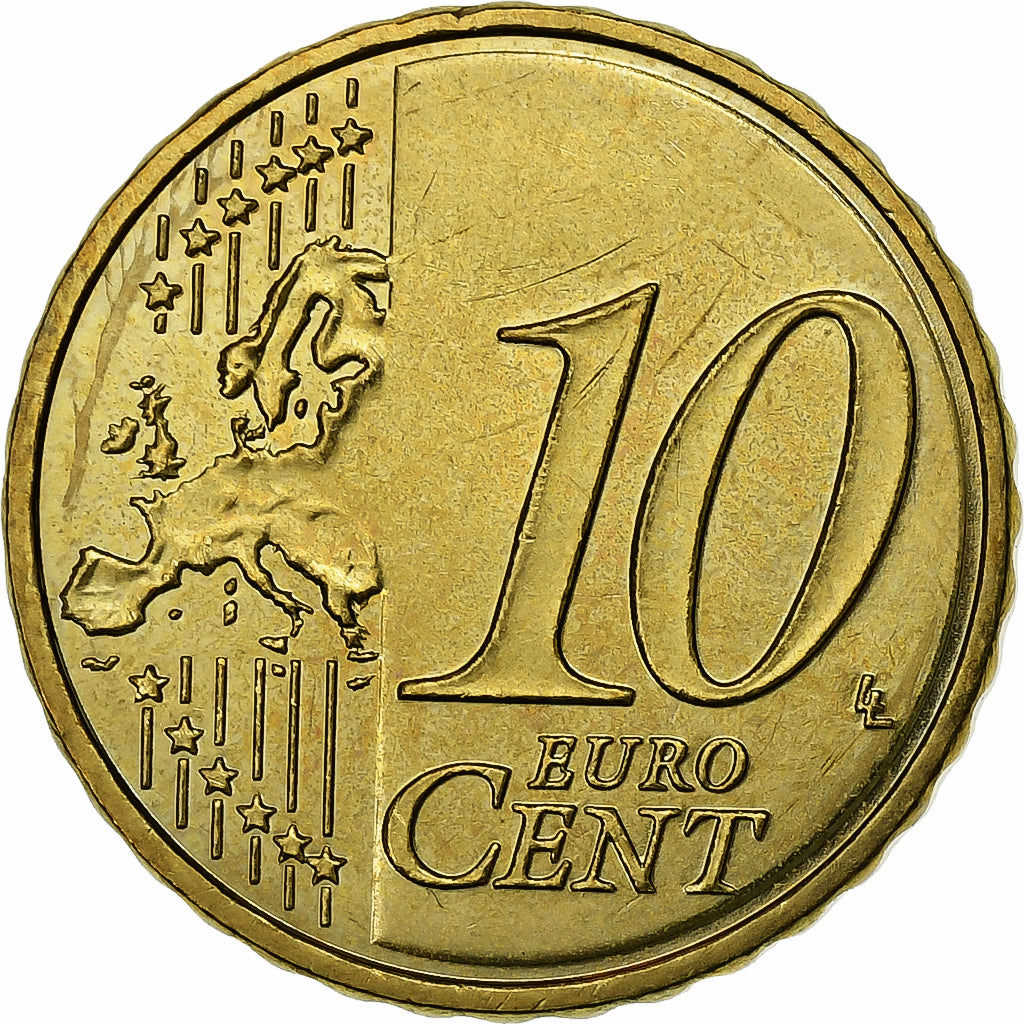 Luxembourg, 10 Euro Cent, 2007, Paris, Nordic gold, MS(63)