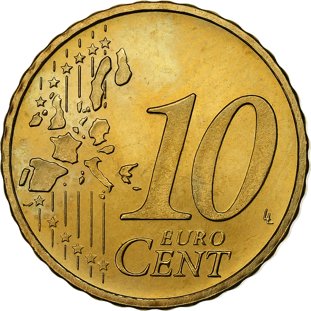 Luxembourg, 10 Euro Cent, 2003, Utrecht, Nordic gold, MS(63)