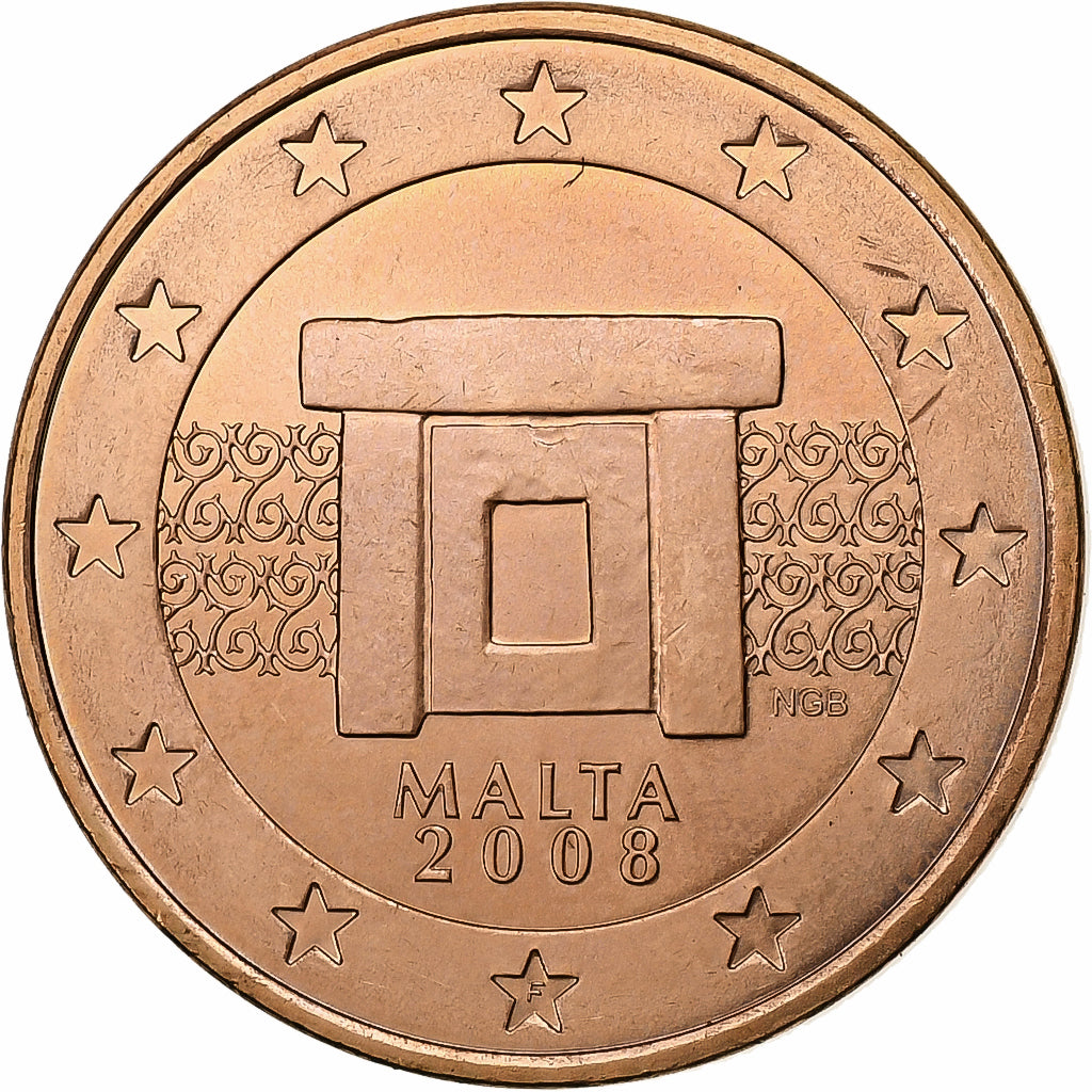 Malta, 5 Euro Cent, 2008, Paris, Acciaio placcato rame, SPL