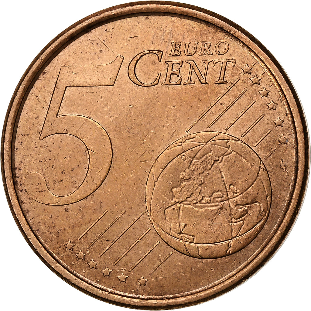 Spagna, 5 Euro Cent, 2002, Madrid, Acciaio placcato rame, SPL