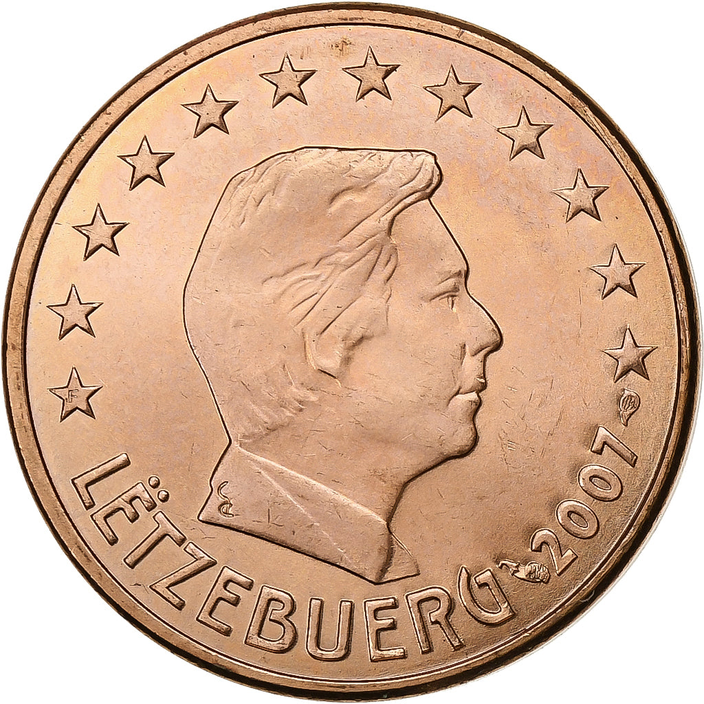 Luxembourg, 5 Euro Cent, 2007, Paris, Copper Plated Steel, MS(63)