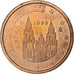 Spanje, 2 Euro Cent, 1999, Madrid, Copper Plated Steel, UNC-