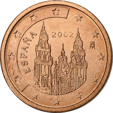 Espanha, 2 Euro Cent, 2002, Madrid, Aço Cromado a Cobre, MS(63)