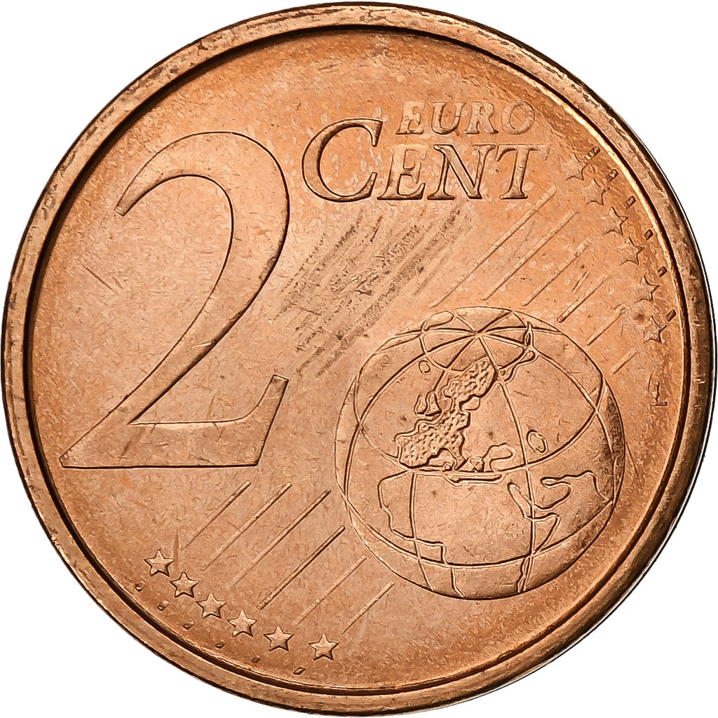 Espanha, 2 Euro Cent, 2002, Madrid, Aço Cromado a Cobre, MS(63)
