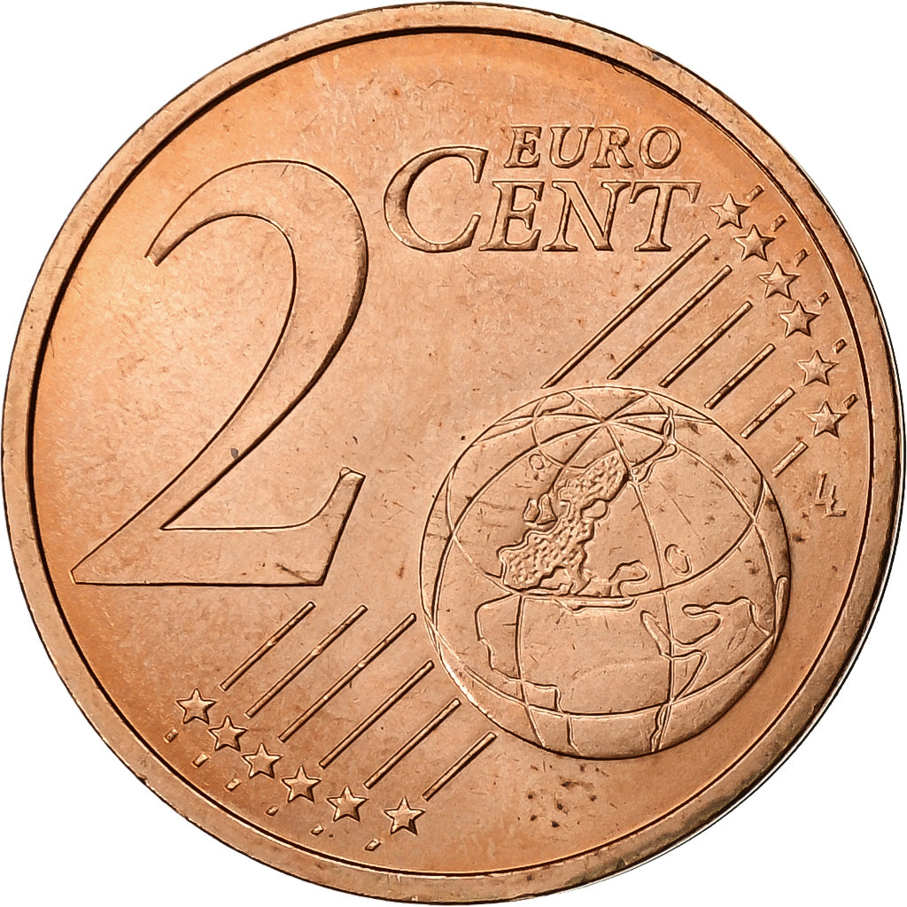 Luxembourg, 2 Euro Cent, 2008, Paris, Copper Plated Steel, MS(63)