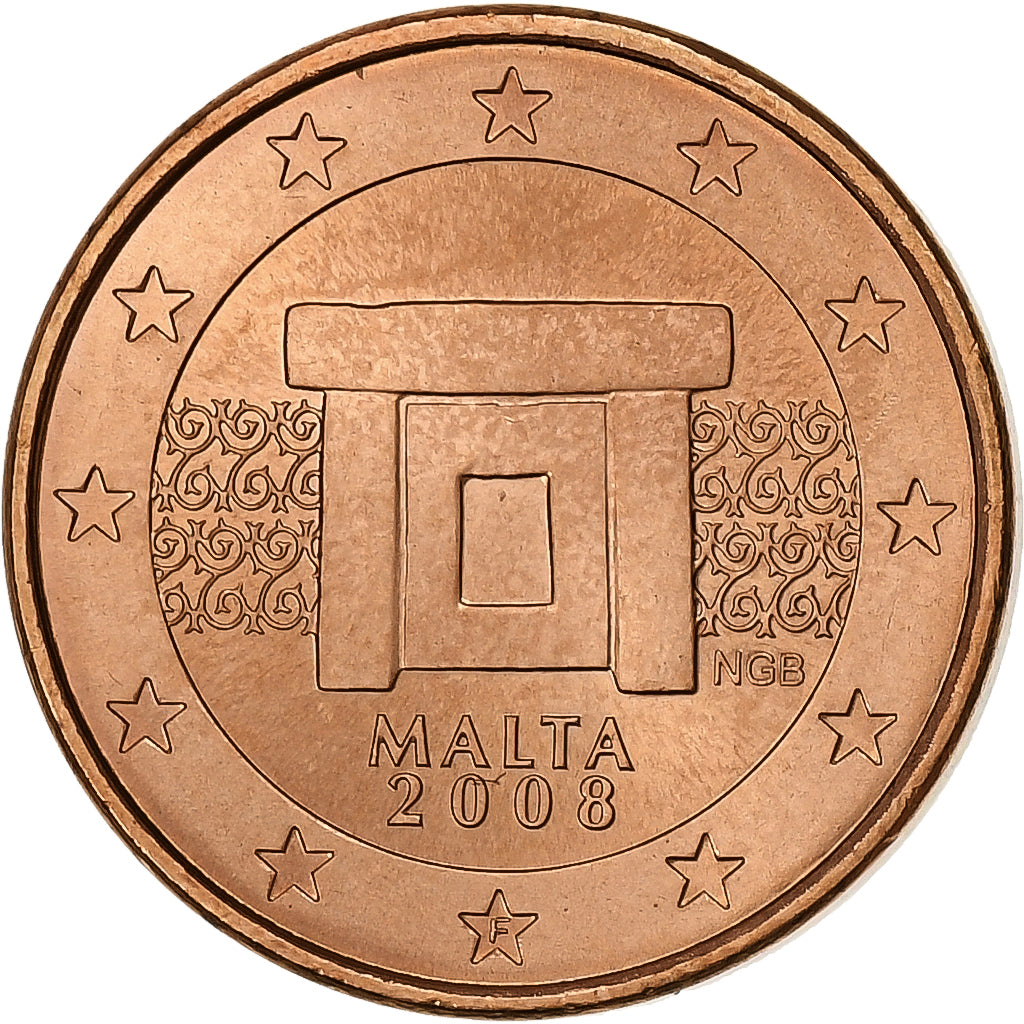 Malte, Euro Cent, 2008, Paris, Cuivre plaqué acier, SPL