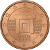 Malte, Euro Cent, 2008, Paris, Cuivre plaqué acier, SPL