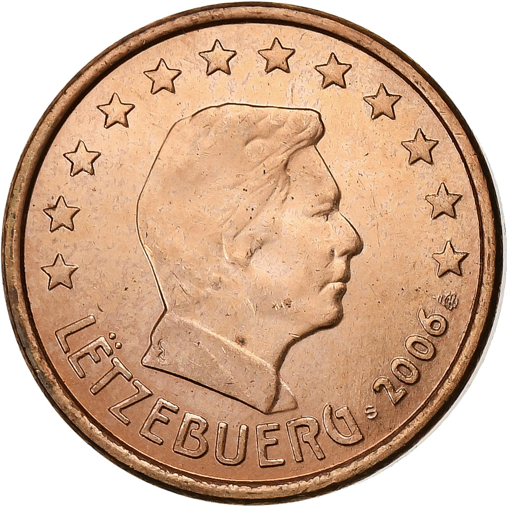 Luxemburgo, Euro Cent, 2006, Vantaa, Aço Cromado a Cobre, MS(63)