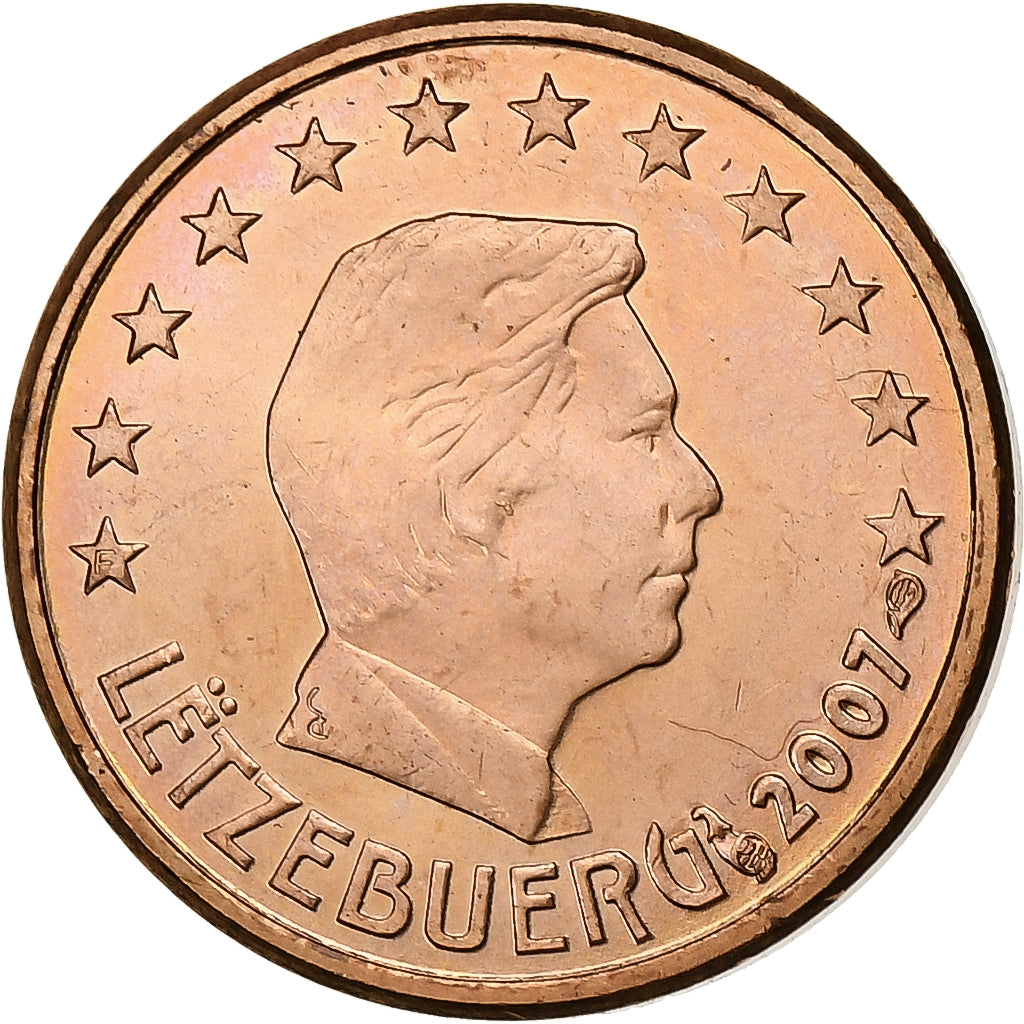 Luxembourg, Euro Cent, 2007, Paris, Cuivre plaqué acier, SPL