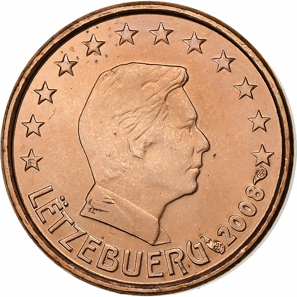 Luxembourg, Euro Cent, 2008, Paris, Cuivre plaqué acier, SPL