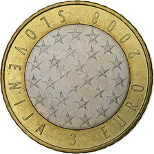Slovenia, 3 Euro, 2008, Utrecht, Bi-metallico, SPL