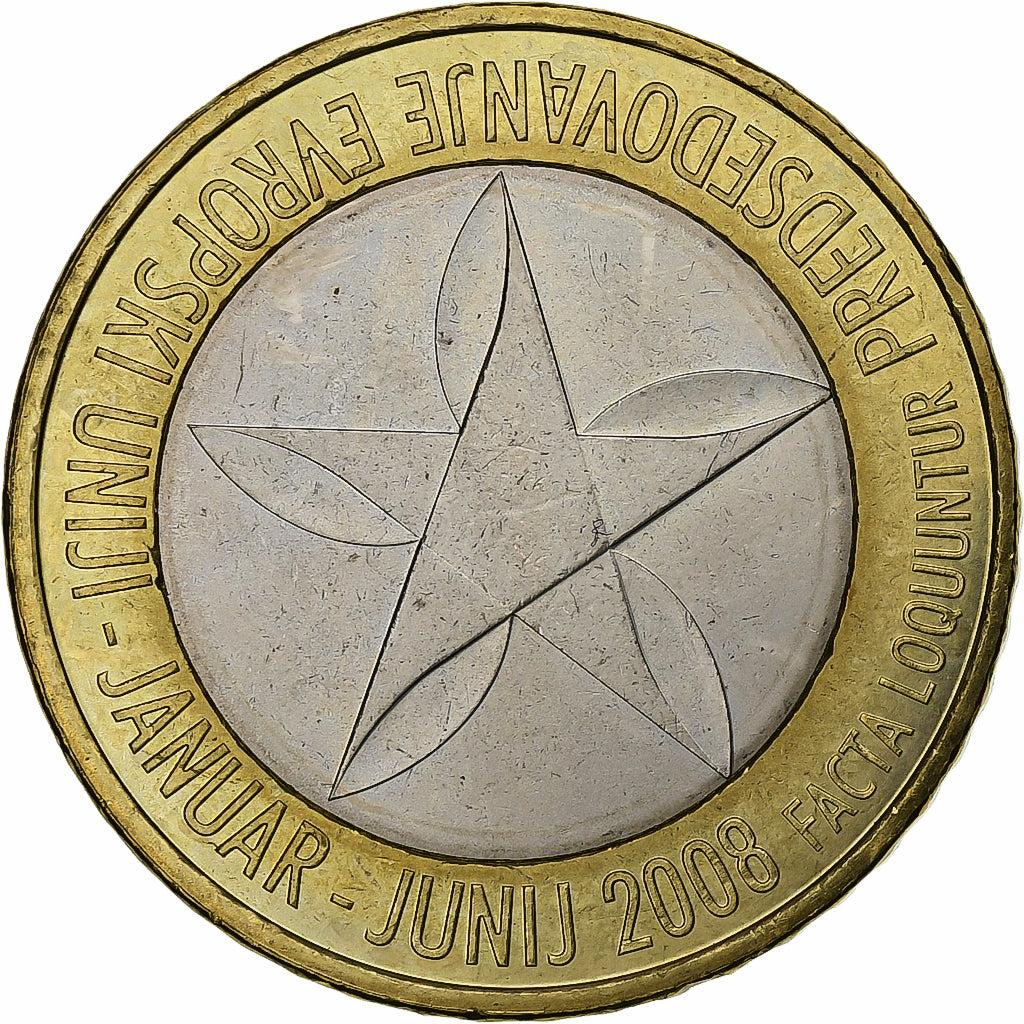 Słowenia, 3 Euro, 2008, Utrecht, Bimetaliczny, MS(63)