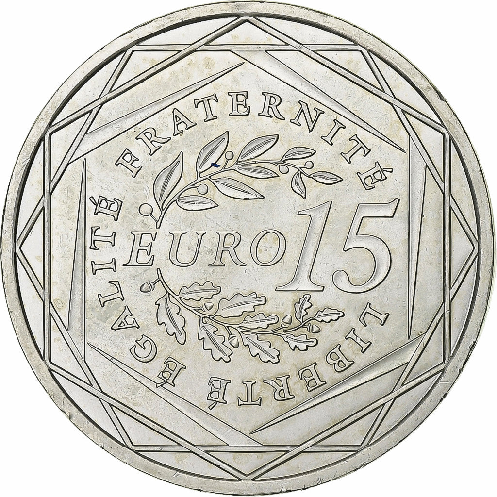 Francja, 15 Euro, 2008, MS(63), Srebro, Gadoury:2, KM:1535