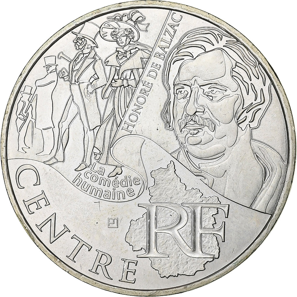 Francja, 10 Euro, Centre, 2012, Paris, Srebro, MS(63), Gadoury:EU514, KM:1868