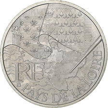 France, 10 Euro, Pays de la Loire, 2010, Paris, MS(63), Silver, KM:1665
