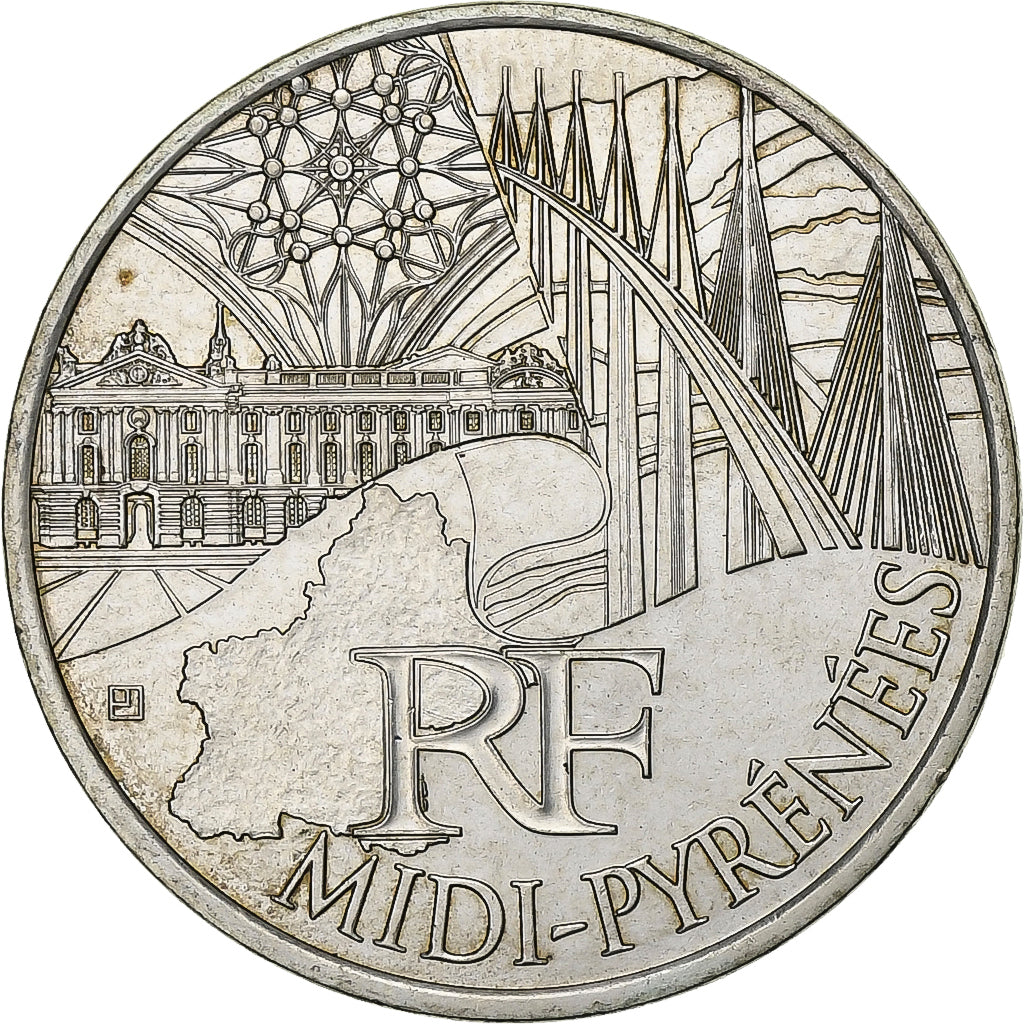 France, 10 Euro, Midi-Pyrénées, 2011, Paris, Silver, MS(63), KM:1732