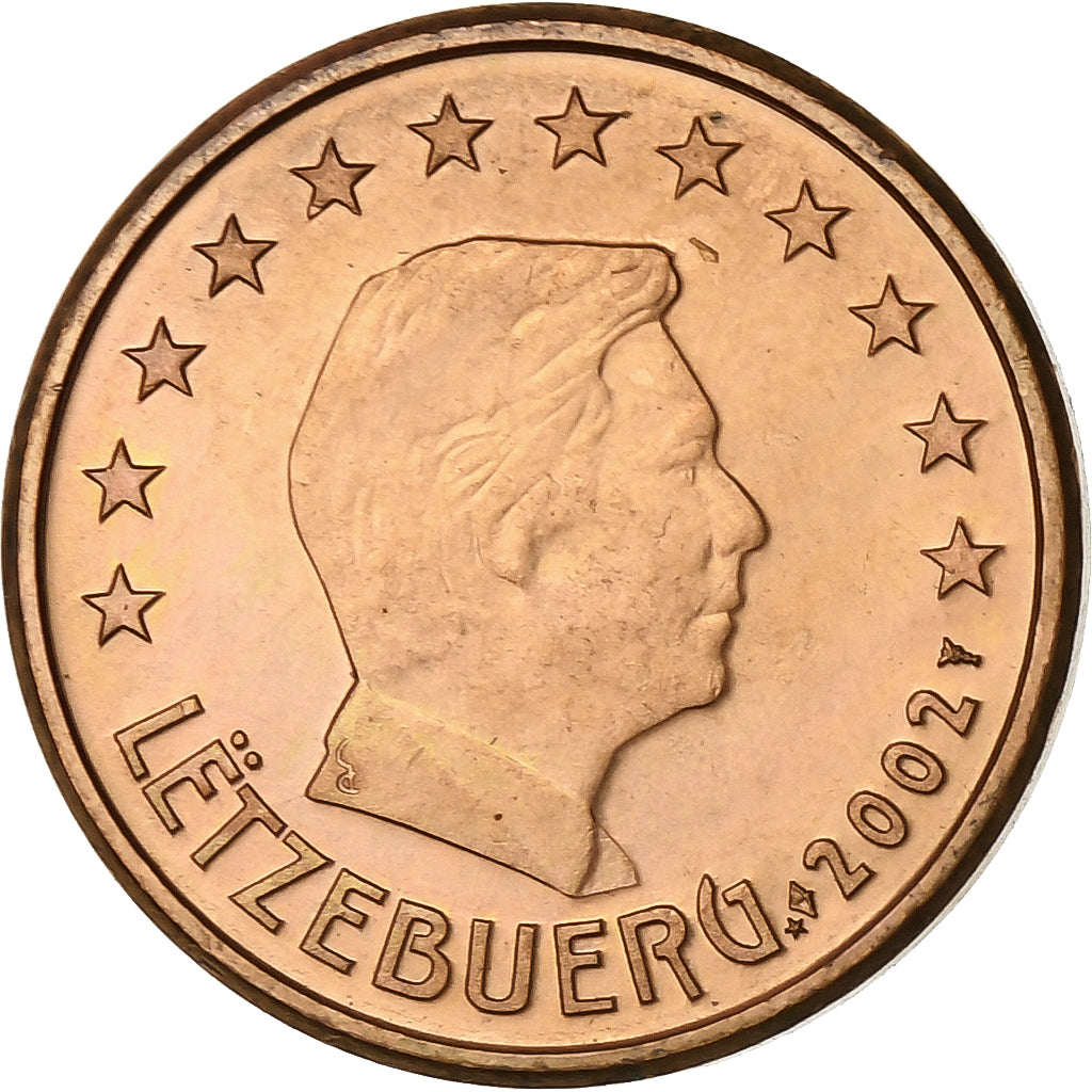 Luxemburgo, Euro Cent, 2002, Utrecht, Aço Cromado a Cobre, MS(63)