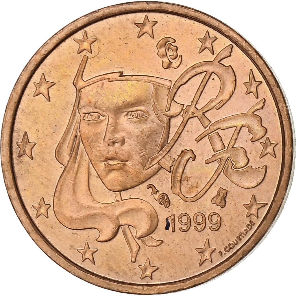 Francia, Euro Cent, 1999, Paris, Cobre chapado en acero, SC