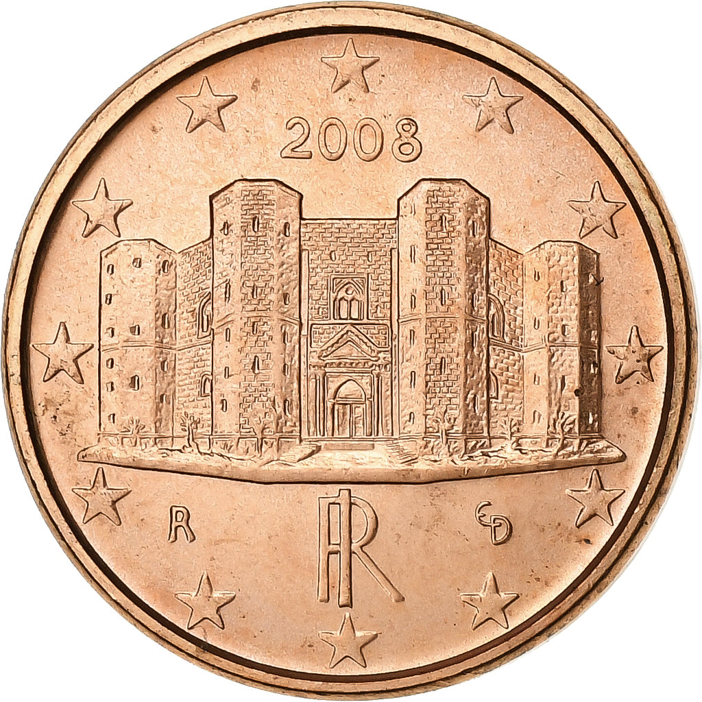 Italia, Euro Cent, 2008, Rome, Acciaio placcato rame, SPL