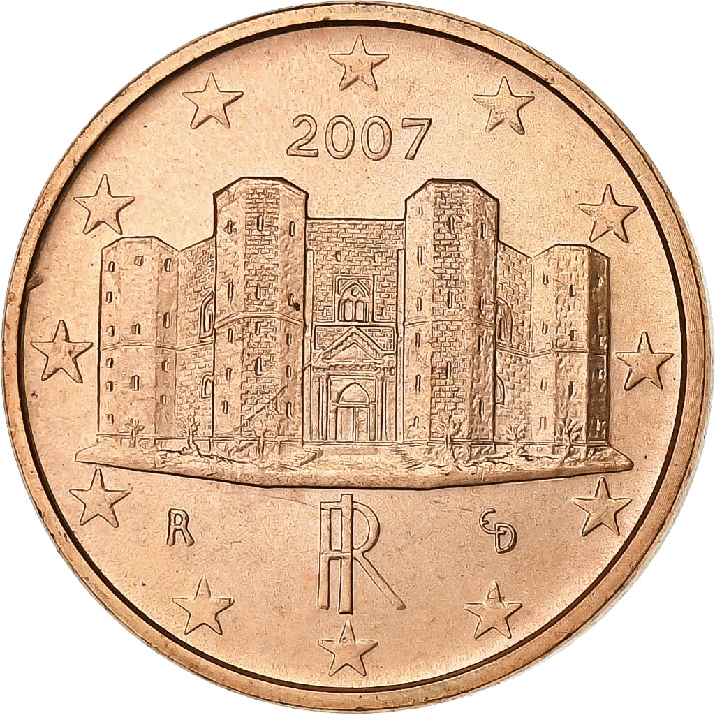 Italië, Euro Cent, 2007, Rome, Copper Plated Steel, UNC-