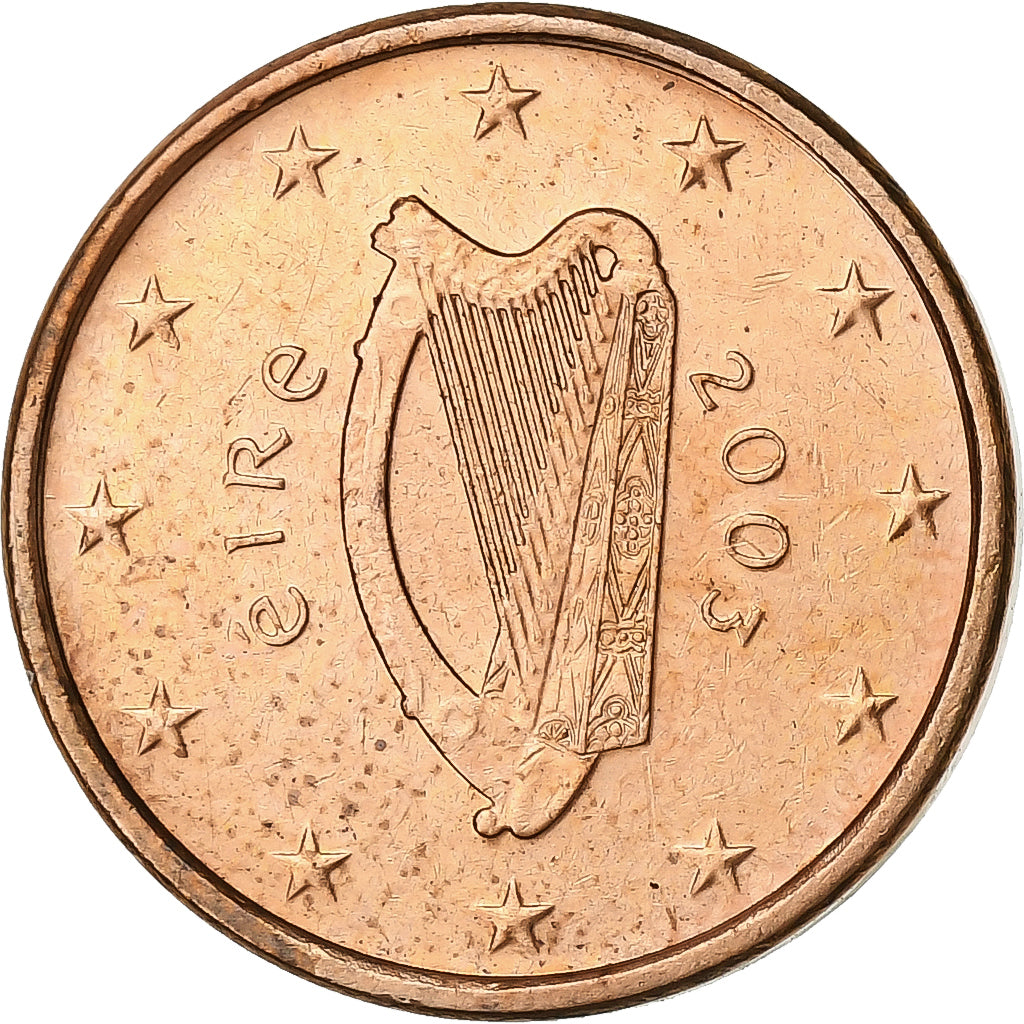 Irlanda, Euro Cent, 2003, Dublin, Aço Cromado a Cobre, MS(63)