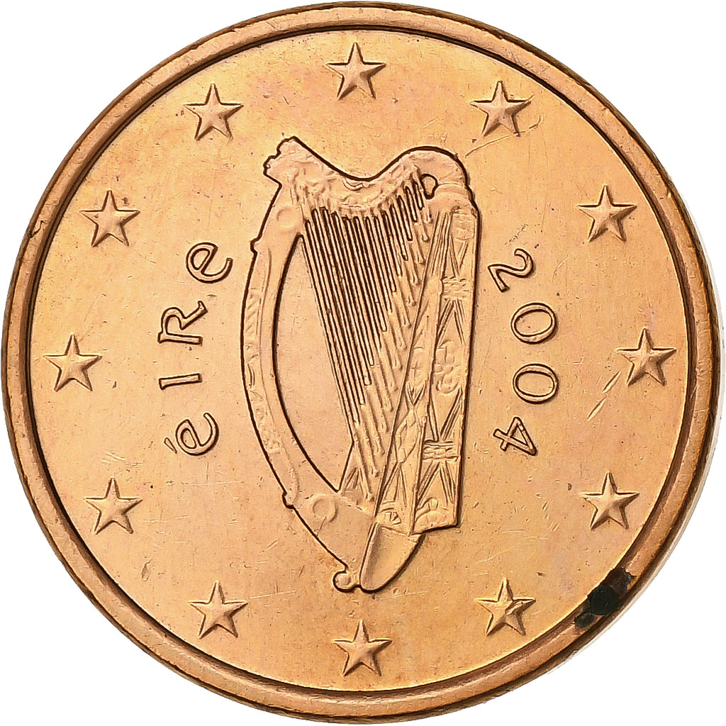 Ireland, Euro Cent, 2004, Dublin, Copper Plated Steel, AU(50-53)