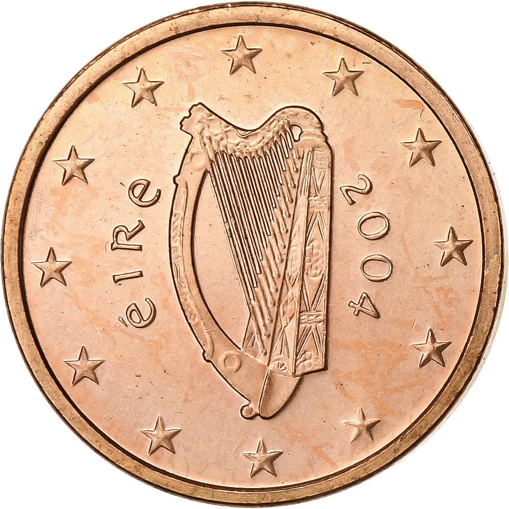 Ireland, Euro Cent, 2004, Dublin, Copper Plated Steel, MS(63)