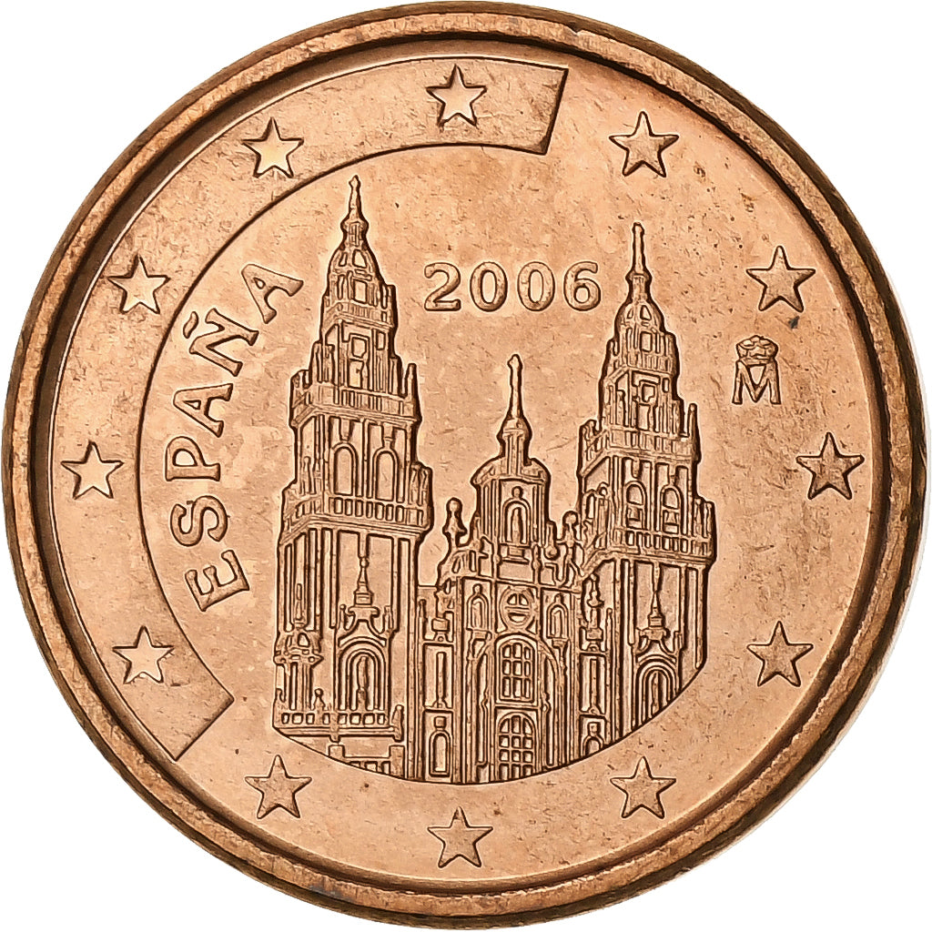 Spanje, Euro Cent, 2006, Madrid, Copper Plated Steel, UNC-