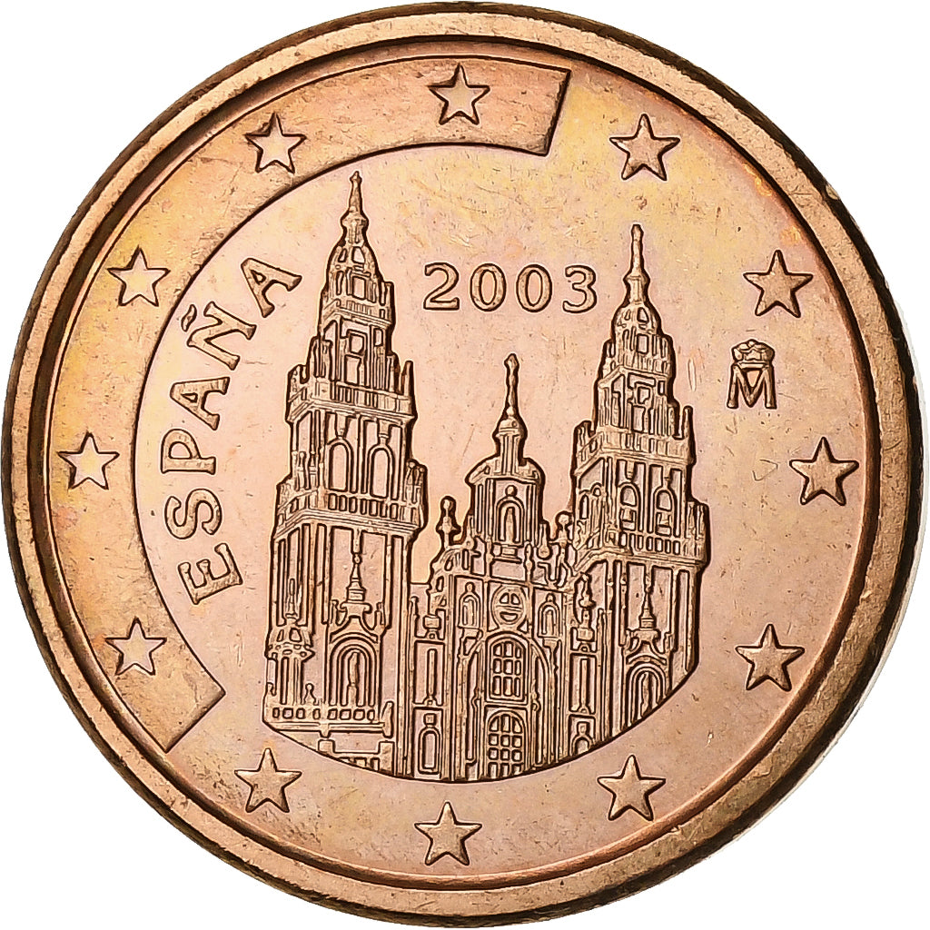 Spagna, Euro Cent, 2003, Madrid, Acciaio placcato rame, SPL