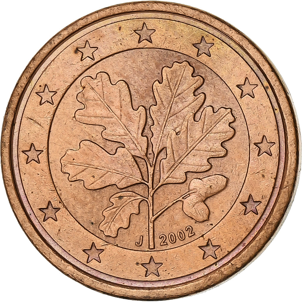 Alemania, Euro Cent, 2002, Hambourg, Cobre chapado en acero, SC