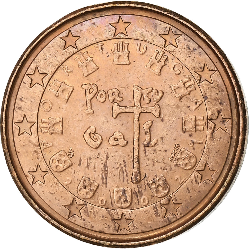 Portugal, Euro Cent, 2002, Lisbon, Cobre chapado en acero, SC