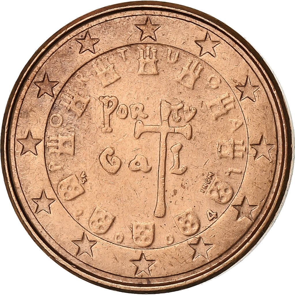 Portugal, Euro Cent, 2004, Lisbon, Cobre chapado en acero, SC