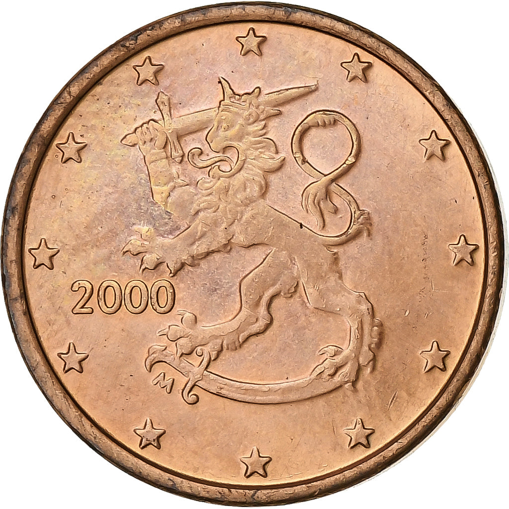 Finnland, Euro Cent, 2000, Vantaa, Copper Plated Steel, SS+
