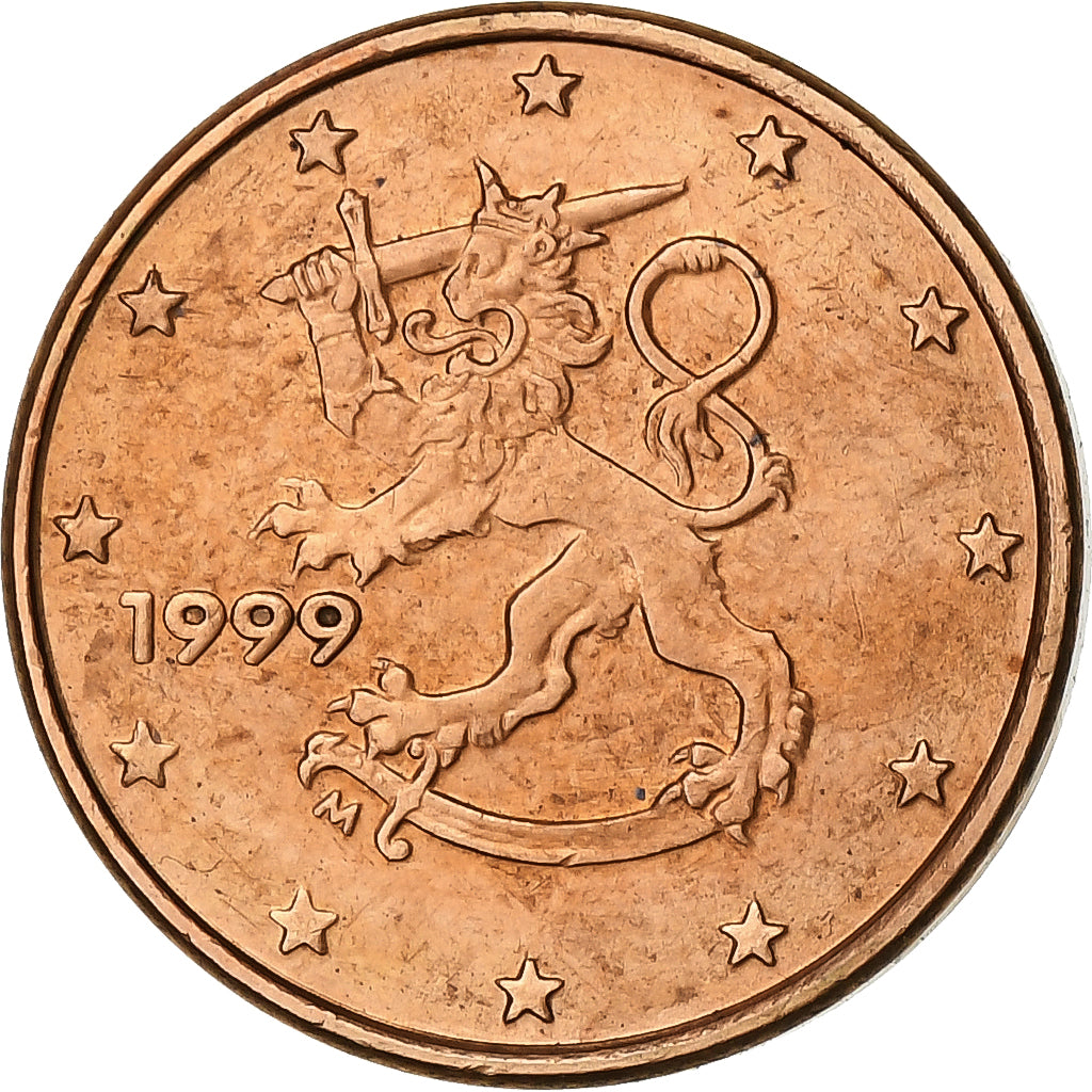 Finland, Euro Cent, 1999, Vantaa, Copper Plated Steel, UNC-