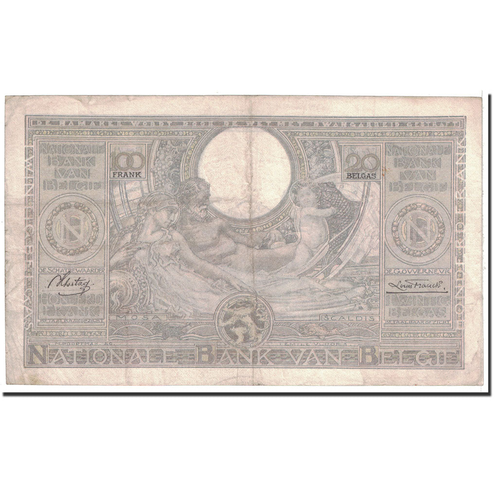 Banconote, Belgio, 100 Francs-20 Belgas, 1937, 1937-02-05, KM:107, BB