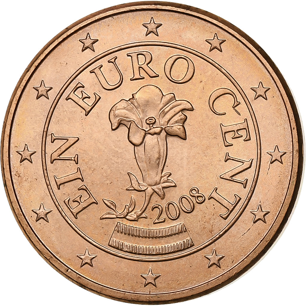 Austria, Euro Cent, 2008, Vienna, Acciaio placcato rame, SPL